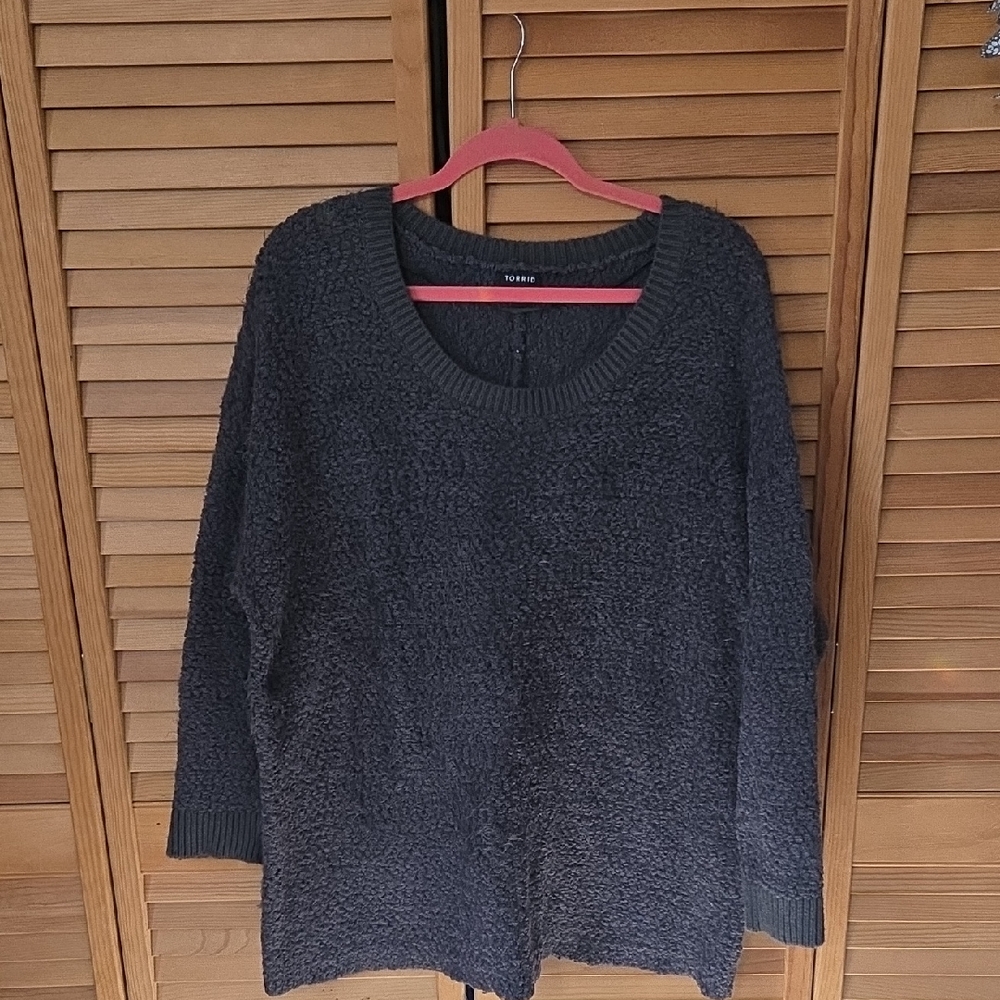 Cozy Charcoal Crew Neck Sweater From Torrid